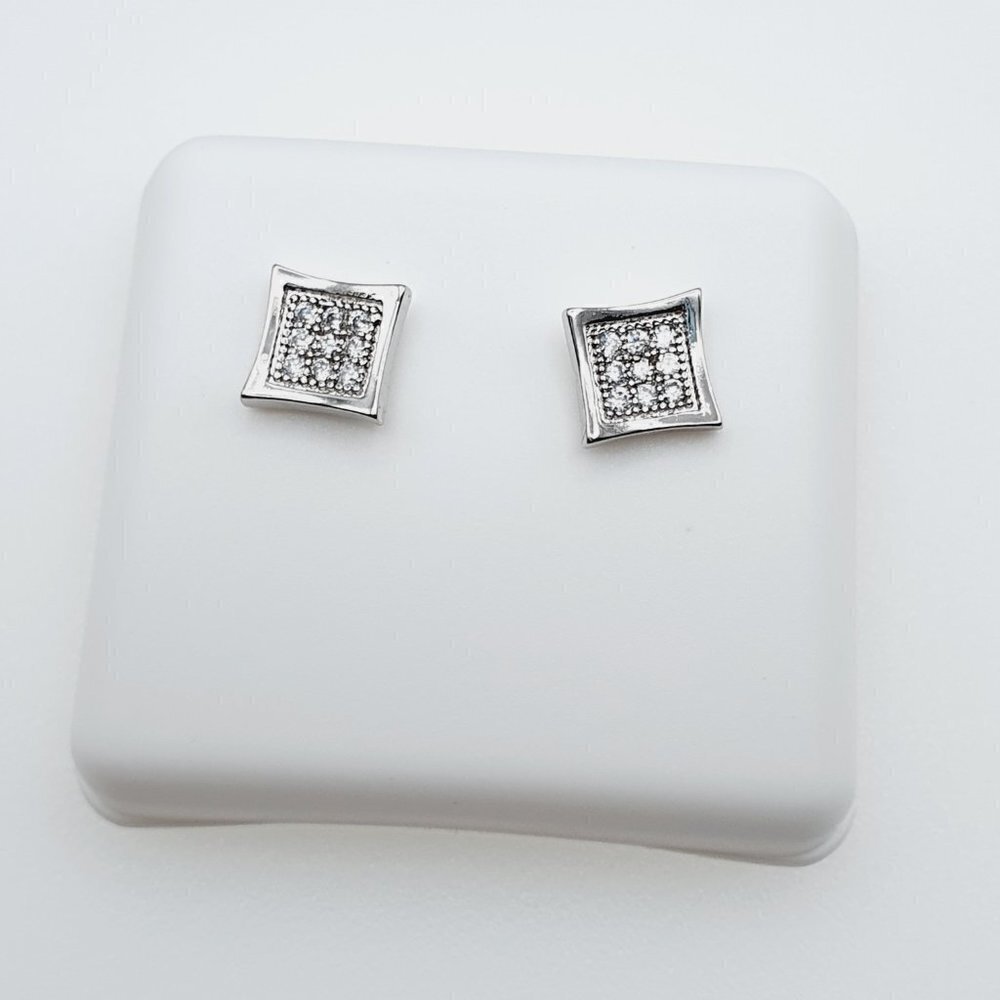 C925 Sterling Silver Plated CZ Earrings, INUS1BR036